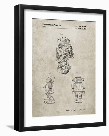 PP790-Sandstone Dynamic Fighter Toy Robot 1982 Patent Poster-Cole Borders-Framed Giclee Print