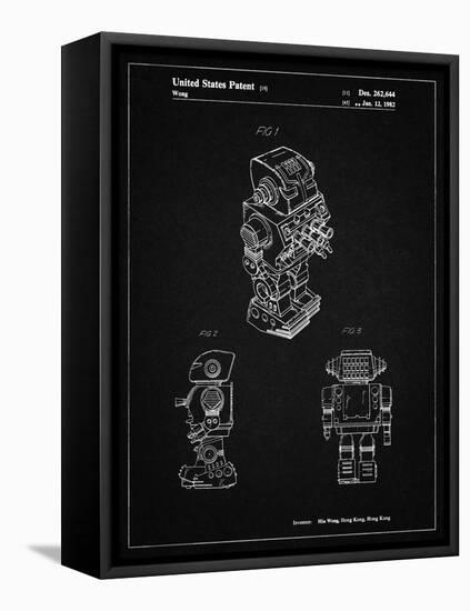 PP790-Vintage Black Dynamic Fighter Toy Robot 1982 Patent Poster-Cole Borders-Framed Stretched Canvas