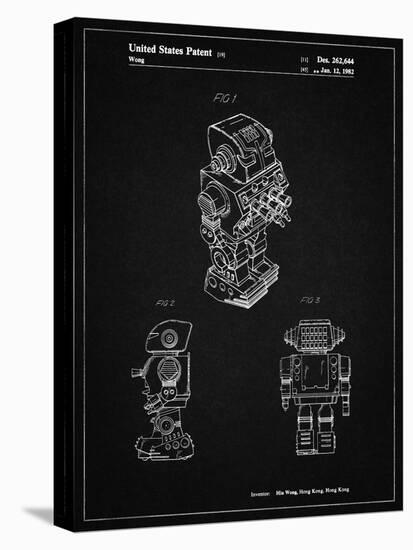 PP790-Vintage Black Dynamic Fighter Toy Robot 1982 Patent Poster-Cole Borders-Stretched Canvas
