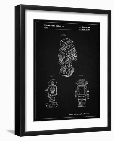 PP790-Vintage Black Dynamic Fighter Toy Robot 1982 Patent Poster-Cole Borders-Framed Giclee Print