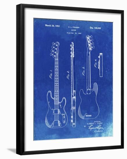 PP8 Faded Blueprint-Borders Cole-Framed Giclee Print