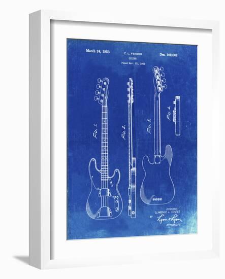 PP8 Faded Blueprint-Borders Cole-Framed Giclee Print