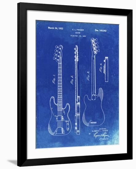 PP8 Faded Blueprint-Borders Cole-Framed Giclee Print