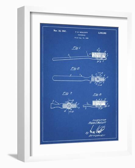 PP815-Blueprint First Toothbrush Patent Poster-Cole Borders-Framed Giclee Print