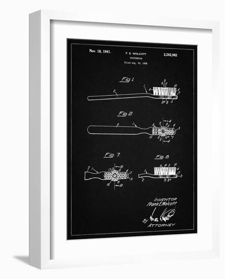 PP815-Vintage Black First Toothbrush Patent Poster-Cole Borders-Framed Giclee Print
