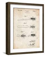 PP815-Vintage Parchment First Toothbrush Patent Poster-Cole Borders-Framed Giclee Print