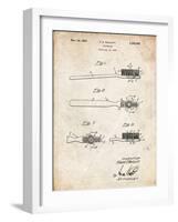 PP815-Vintage Parchment First Toothbrush Patent Poster-Cole Borders-Framed Giclee Print