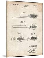 PP815-Vintage Parchment First Toothbrush Patent Poster-Cole Borders-Mounted Giclee Print