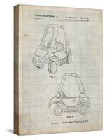PP816-Antique Grid Parchment Fisher Price Toy Car Patent Poster-Cole Borders-Stretched Canvas