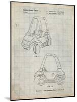 PP816-Antique Grid Parchment Fisher Price Toy Car Patent Poster-Cole Borders-Mounted Giclee Print