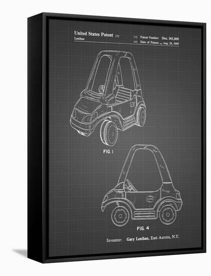 PP816-Black Grid Fisher Price Toy Car Patent Poster-Cole Borders-Framed Stretched Canvas