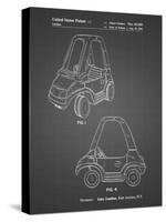 PP816-Black Grid Fisher Price Toy Car Patent Poster-Cole Borders-Stretched Canvas