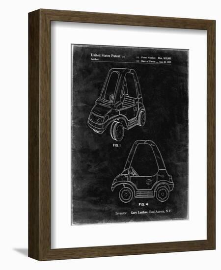 PP816-Black Grunge Fisher Price Toy Car Patent Poster-Cole Borders-Framed Giclee Print