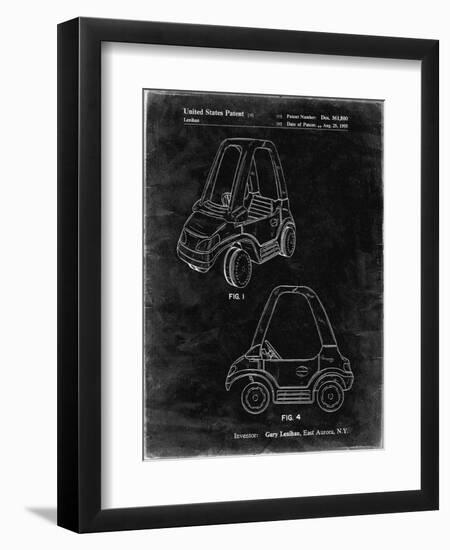 PP816-Black Grunge Fisher Price Toy Car Patent Poster-Cole Borders-Framed Giclee Print