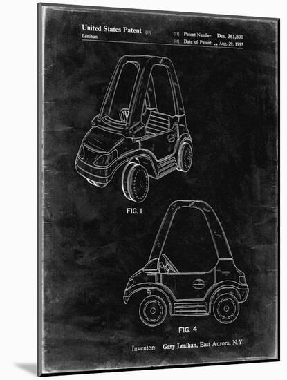 PP816-Black Grunge Fisher Price Toy Car Patent Poster-Cole Borders-Mounted Giclee Print
