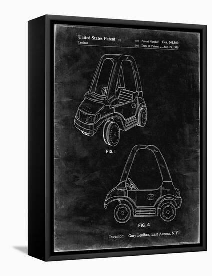 PP816-Black Grunge Fisher Price Toy Car Patent Poster-Cole Borders-Framed Stretched Canvas