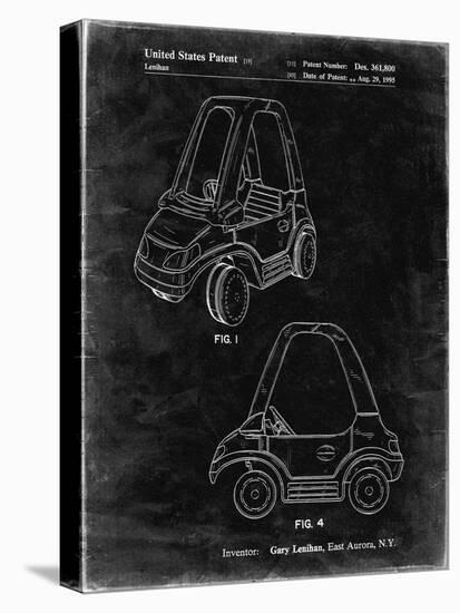 PP816-Black Grunge Fisher Price Toy Car Patent Poster-Cole Borders-Stretched Canvas