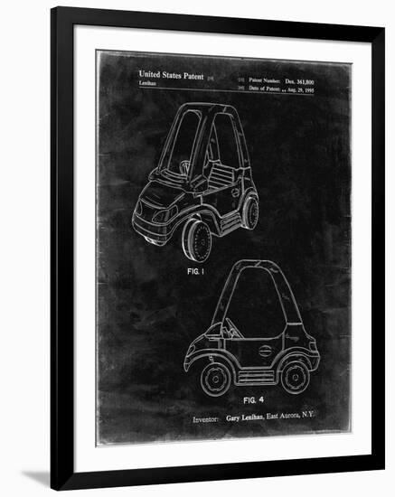 PP816-Black Grunge Fisher Price Toy Car Patent Poster-Cole Borders-Framed Giclee Print