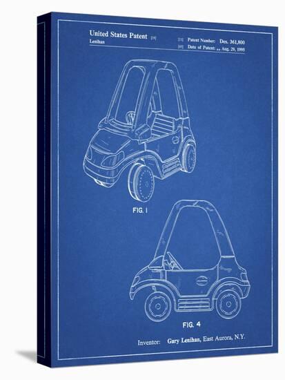 PP816-Blueprint Fisher Price Toy Car Patent Poster-Cole Borders-Stretched Canvas