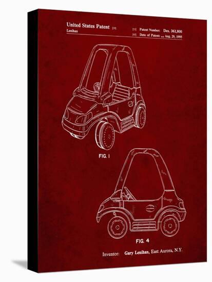 PP816-Burgundy Fisher Price Toy Car Patent Poster-Cole Borders-Stretched Canvas