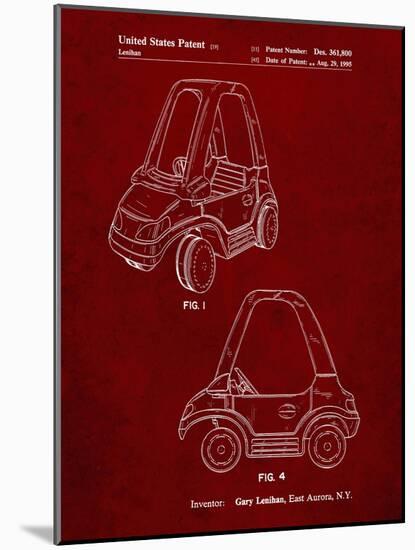 PP816-Burgundy Fisher Price Toy Car Patent Poster-Cole Borders-Mounted Giclee Print