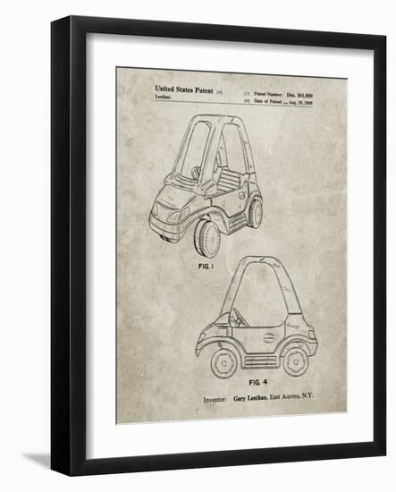 PP816-Sandstone Fisher Price Toy Car Patent Poster-Cole Borders-Framed Giclee Print
