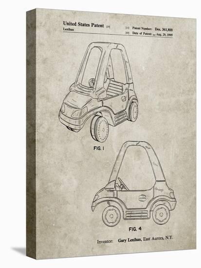 PP816-Sandstone Fisher Price Toy Car Patent Poster-Cole Borders-Stretched Canvas