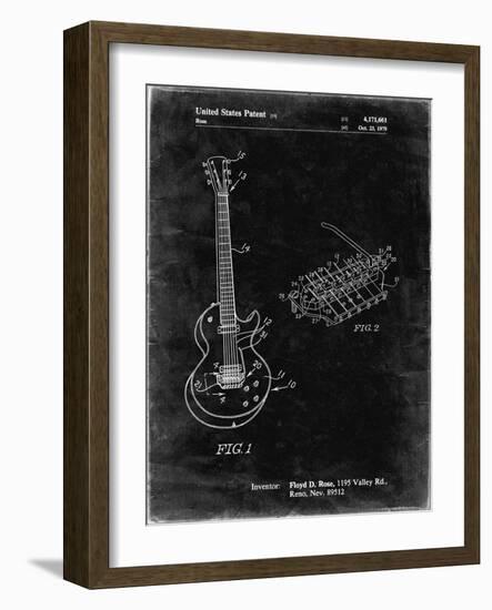 PP818-Black Grunge Floyd Rose Guitar Tremolo Patent Poster-Cole Borders-Framed Giclee Print