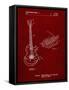 PP818-Burgundy Floyd Rose Guitar Tremolo Patent Poster-Cole Borders-Framed Stretched Canvas