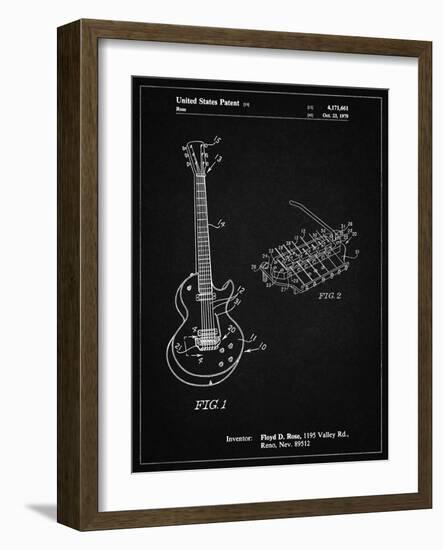 PP818-Vintage Black Floyd Rose Guitar Tremolo Patent Poster-Cole Borders-Framed Giclee Print