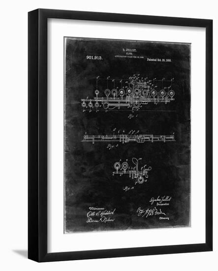 PP820-Black Grunge Flute 1908 Patent Poster-Cole Borders-Framed Premium Giclee Print