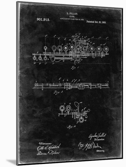 PP820-Black Grunge Flute 1908 Patent Poster-Cole Borders-Mounted Premium Giclee Print