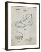 PP823-Antique Grid Parchment Football Cleat 1928 Patent Poster-Cole Borders-Framed Giclee Print