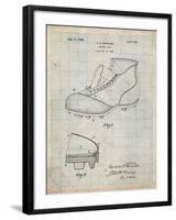 PP823-Antique Grid Parchment Football Cleat 1928 Patent Poster-Cole Borders-Framed Giclee Print