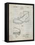 PP823-Antique Grid Parchment Football Cleat 1928 Patent Poster-Cole Borders-Framed Stretched Canvas