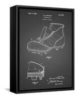 PP823-Black Grid Football Cleat 1928 Patent Poster-Cole Borders-Framed Stretched Canvas