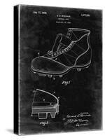 PP823-Black Grunge Football Cleat 1928 Patent Poster-Cole Borders-Stretched Canvas