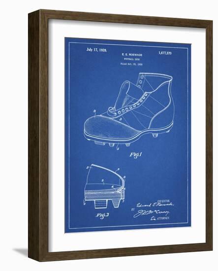 PP823-Blueprint Football Cleat 1928 Patent Poster-Cole Borders-Framed Giclee Print