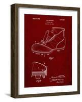 PP823-Burgundy Football Cleat 1928 Patent Poster-Cole Borders-Framed Giclee Print