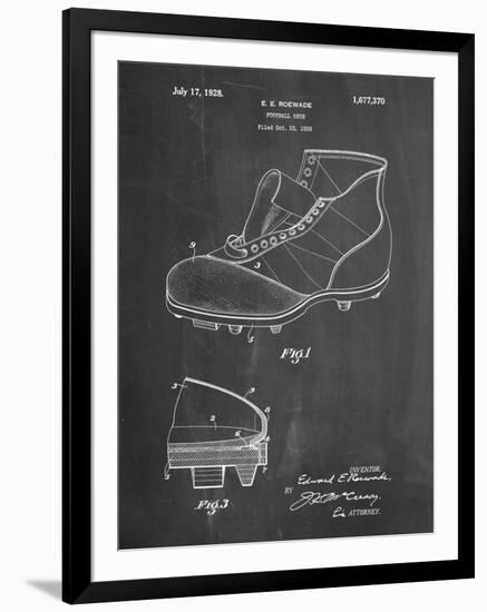 PP823-Chalkboard Football Cleat 1928 Patent Poster-Cole Borders-Framed Giclee Print