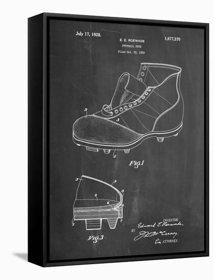 PP823-Chalkboard Football Cleat 1928 Patent Poster-Cole Borders-Framed Stretched Canvas