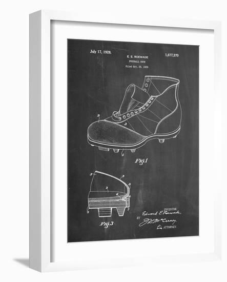 PP823-Chalkboard Football Cleat 1928 Patent Poster-Cole Borders-Framed Giclee Print