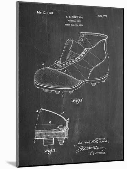 PP823-Chalkboard Football Cleat 1928 Patent Poster-Cole Borders-Mounted Giclee Print
