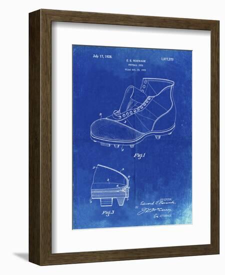 PP823-Faded Blueprint Football Cleat 1928 Patent Poster-Cole Borders-Framed Giclee Print