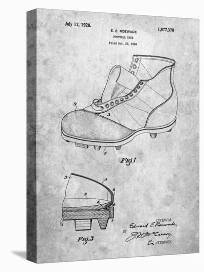 PP823-Slate Football Cleat 1928 Patent Poster-Cole Borders-Stretched Canvas