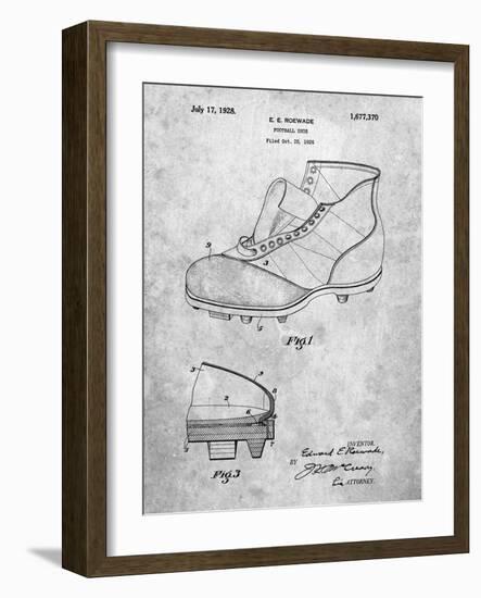 PP823-Slate Football Cleat 1928 Patent Poster-Cole Borders-Framed Giclee Print