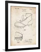 PP823-Vintage Parchment Football Cleat 1928 Patent Poster-Cole Borders-Framed Giclee Print