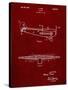 PP849-Burgundy Ford Tri-Motor Airplane "The Tin Goose" Patent Poster-Cole Borders-Stretched Canvas