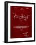 PP849-Burgundy Ford Tri-Motor Airplane "The Tin Goose" Patent Poster-Cole Borders-Framed Giclee Print