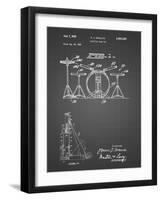 PP852-Black Grid Frank Ippolito Practice Drum Set Patent Poster-Cole Borders-Framed Giclee Print